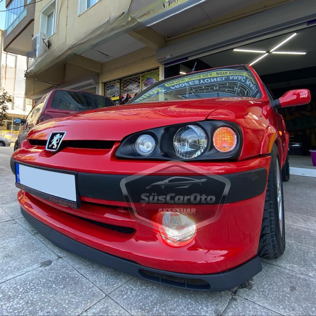 Labio universal flexible de parachoques delantero Laguna Lip compatible con Peugeot 106 1991-2004, 2 piezas, extensión de parachoques delantero