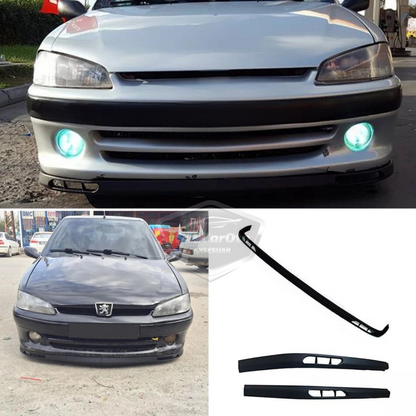 Labio universal flexible de parachoques delantero Laguna Lip compatible con Peugeot 106 1991-2004, 2 piezas, extensión de parachoques delantero