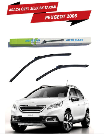 Juego de limpiaparabrisas delantero tipo banana Sentinel para Peugeot 2008 2013 en adelante, específico para el vehículo, derecho e izquierdo