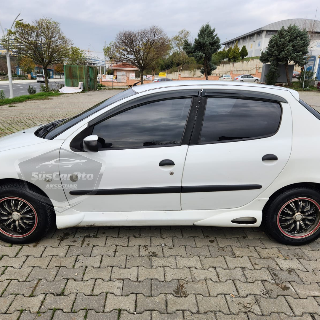 Juego de deflectores de ventana Mugen para Peugeot 206 206+ 1998-2012, Piano Black, 4 piezas, importado