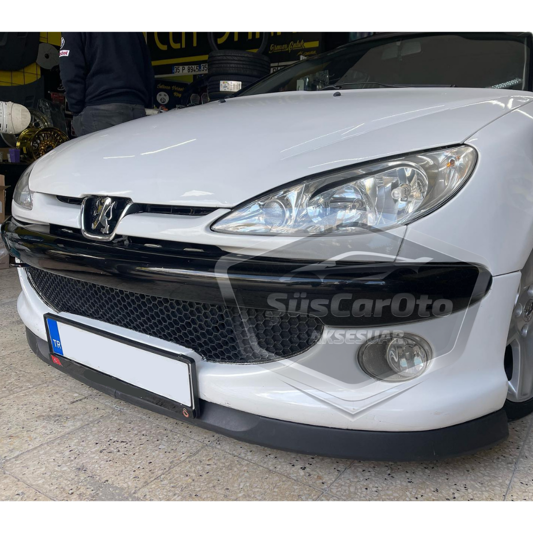 Peugeot 206 206+ 1998-2012 Compatible Universal Astra H labio Paragolpes delantero flexible de 2 piezas Bajo parachoques Spoiler delantero