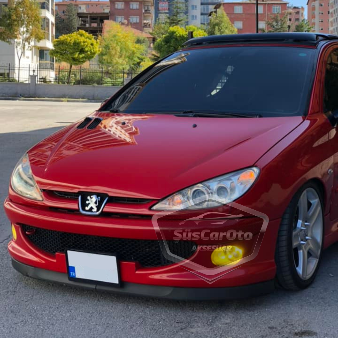 Peugeot 206 206+ 1998-2012 Compatible Universal Astra H labio Paragolpes delantero flexible de 2 piezas Bajo parachoques Spoiler delantero