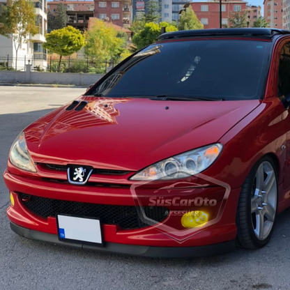 Peugeot 206 206+ 1998-2012 Compatible Universal Astra H labio Paragolpes delantero flexible de 2 piezas Bajo parachoques Spoiler delantero