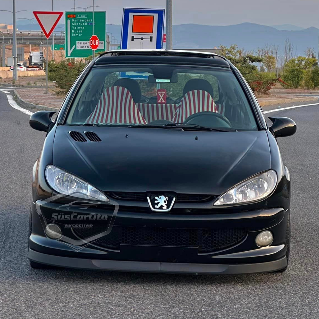 Peugeot 206 206+ 1998-2012 Compatible Universal Astra H labio Paragolpes delantero flexible de 2 piezas Bajo parachoques Spoiler delantero