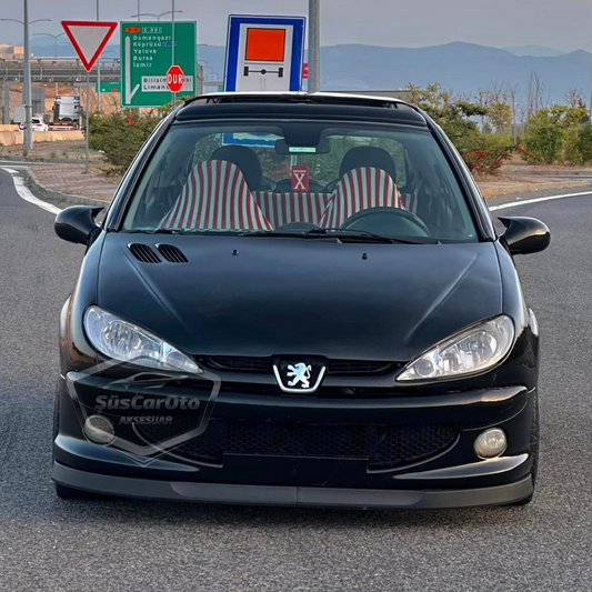 Peugeot 206 206+ 1998-2012 Compatible Universal Astra H labio Paragolpes delantero flexible de 2 piezas Bajo parachoques Spoiler delantero
