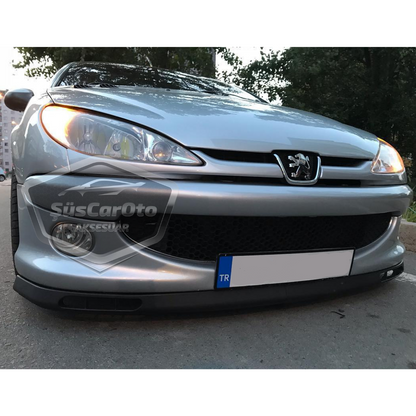 Peugeot 206 206+ 1998-2012 Universal Compatible Labio Laguna Flexible Labio Delantero 2 Piezas Separador Delantero Faldón Guardabarros Delantero