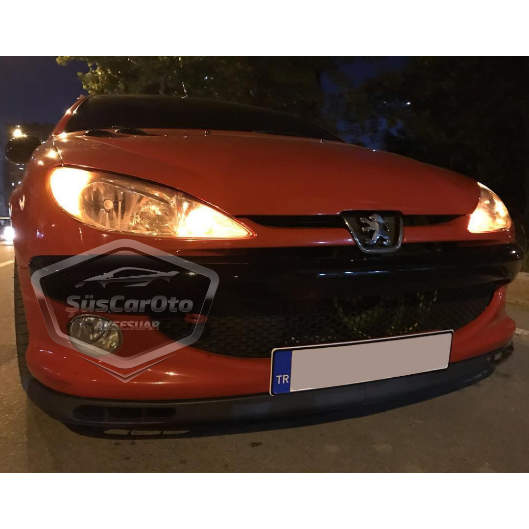 Peugeot 206 206+ 1998-2012 Universal Compatible Labio Laguna Flexible Labio Delantero 2 Piezas Separador Delantero Faldón Guardabarros Delantero
