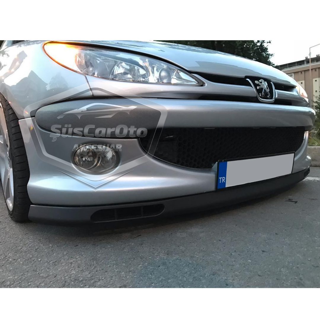 Peugeot 206 206+ 1998-2012 Universal Compatible Labio Laguna Flexible Labio Delantero 2 Piezas Separador Delantero Faldón Guardabarros Delantero