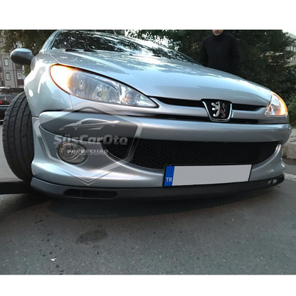 Peugeot 206 206+ 1998-2012 Universal Compatible Labio Laguna Flexible Labio Delantero 2 Piezas Separador Delantero Faldón Guardabarros Delantero