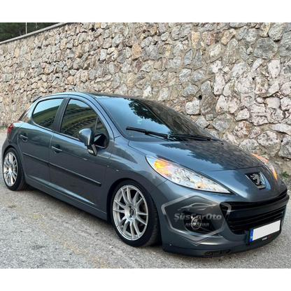 Peugeot 207 2006-2014 Compatible Universal Laguna Lip Flexible Alerón Delantero 2 Piezas Bajo Parachoques Dil Karlık Spoiler Delantero