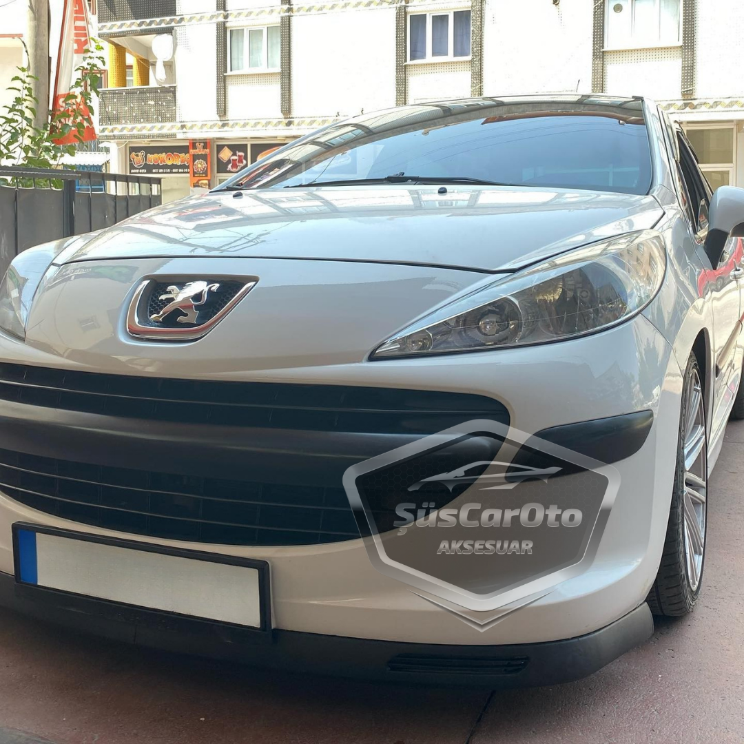 Peugeot 207 2006-2014 Compatible Labio Universal V2 Laguna Flexible Delantero de 2 Piezas Labio Delantero Deflector de Parachoques Faldón Delantero