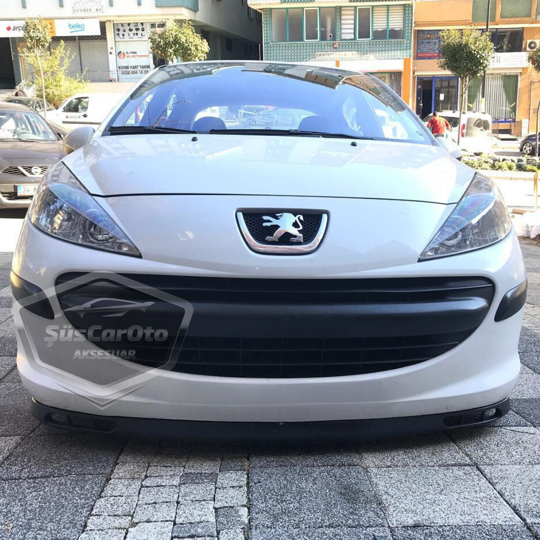 Peugeot 207 2006-2014 Compatible Universal Laguna Lip Flexible Alerón Delantero 2 Piezas Bajo Parachoques Dil Karlık Spoiler Delantero