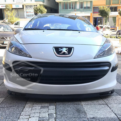 Peugeot 207 2006-2014 Compatible Universal Laguna Lip Flexible Alerón Delantero 2 Piezas Bajo Parachoques Dil Karlık Spoiler Delantero