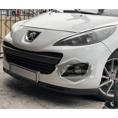 Peugeot 207 2006-2014 Compatible Labio Universal V2 Laguna Flexible Delantero de 2 Piezas Labio Delantero Deflector de Parachoques Faldón Delantero