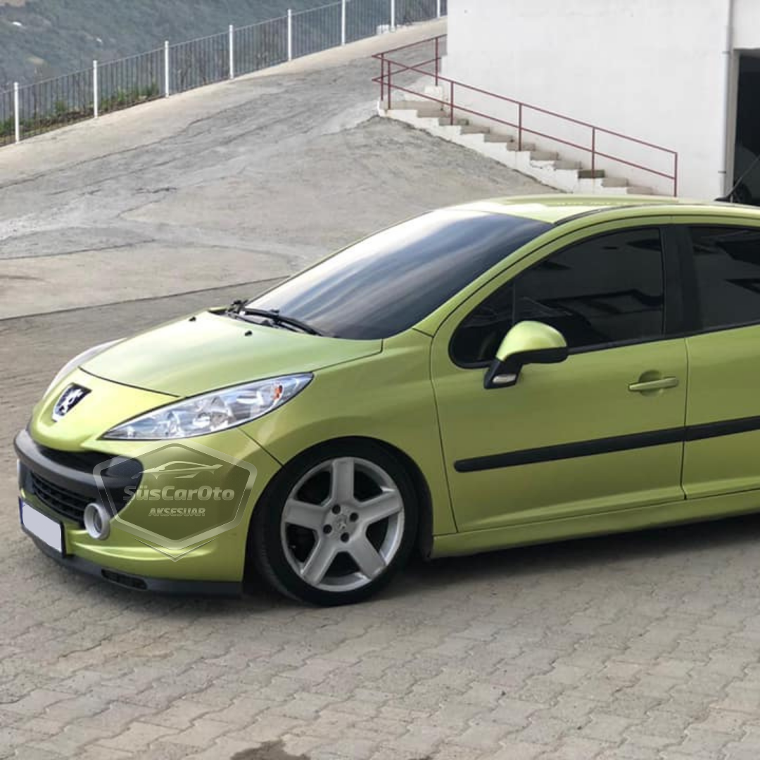 Peugeot 207 2006-2014 Compatible Universal Laguna Lip Flexible Alerón Delantero 2 Piezas Bajo Parachoques Dil Karlık Spoiler Delantero