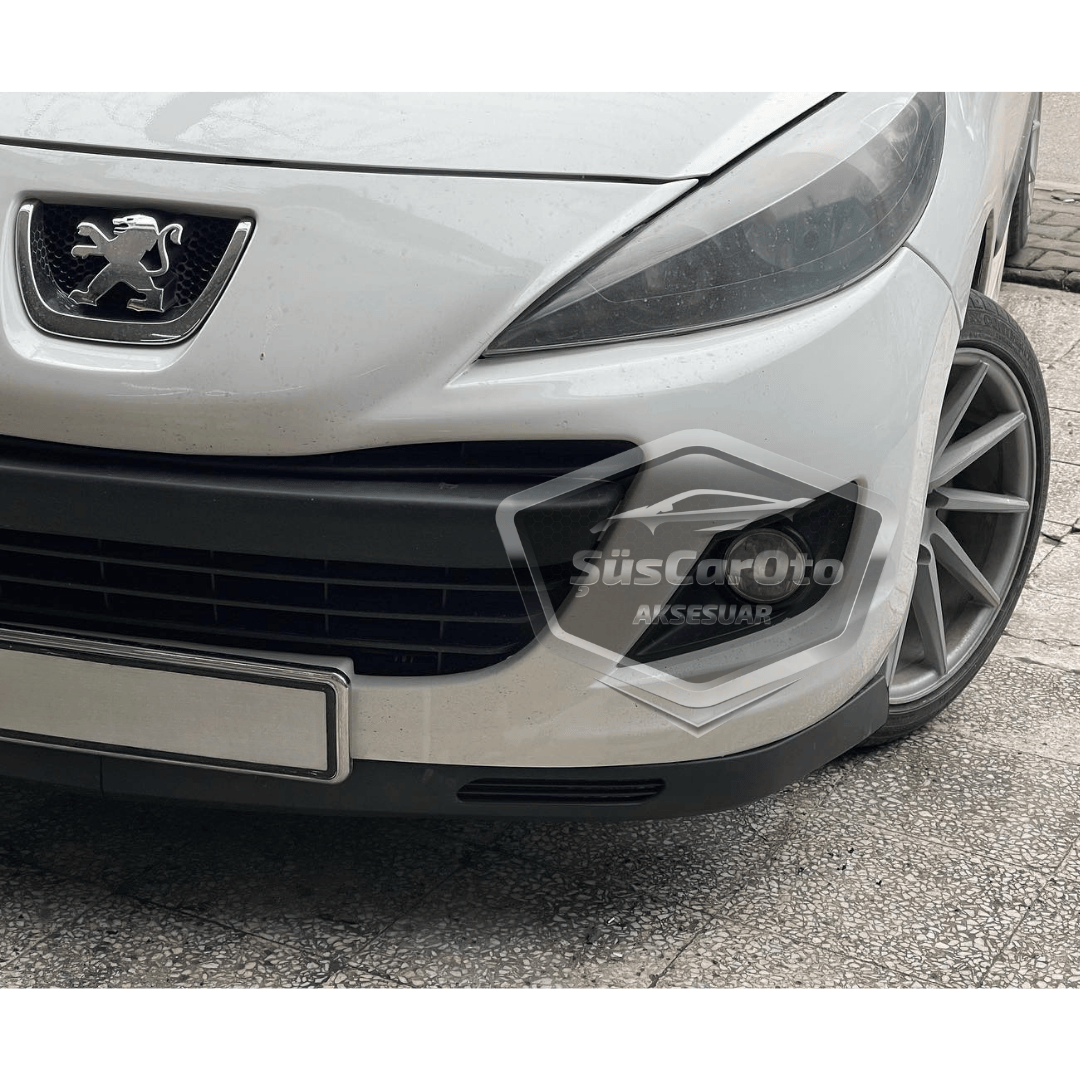 Peugeot 207 2006-2014 Compatible Labio Universal V2 Laguna Flexible Delantero de 2 Piezas Labio Delantero Deflector de Parachoques Faldón Delantero