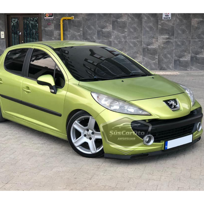 Peugeot 207 2006-2014 Compatible Universal Laguna Lip Flexible Alerón Delantero 2 Piezas Bajo Parachoques Dil Karlık Spoiler Delantero