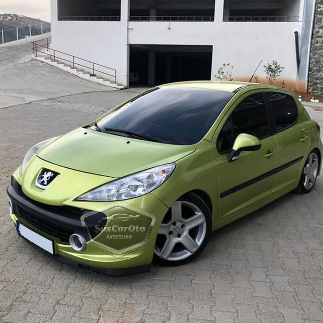 Peugeot 207 2006-2014 Compatible Universal Laguna Lip Flexible Alerón Delantero 2 Piezas Bajo Parachoques Dil Karlık Spoiler Delantero