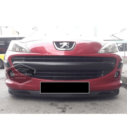 Peugeot 207 2006-2014 Compatible Labio Universal V2 Laguna Flexible Delantero de 2 Piezas Labio Delantero Deflector de Parachoques Faldón Delantero