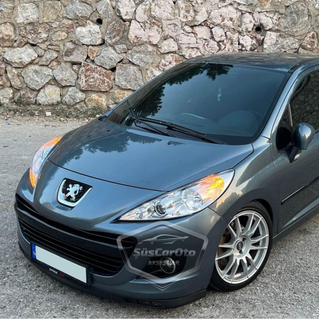 Peugeot 207 2006-2014 Compatible Universal Laguna Lip Flexible Alerón Delantero 2 Piezas Bajo Parachoques Dil Karlık Spoiler Delantero