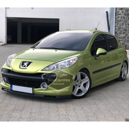 Peugeot 207 2006-2014 Compatible Universal Laguna Lip Flexible Alerón Delantero 2 Piezas Bajo Parachoques Dil Karlık Spoiler Delantero