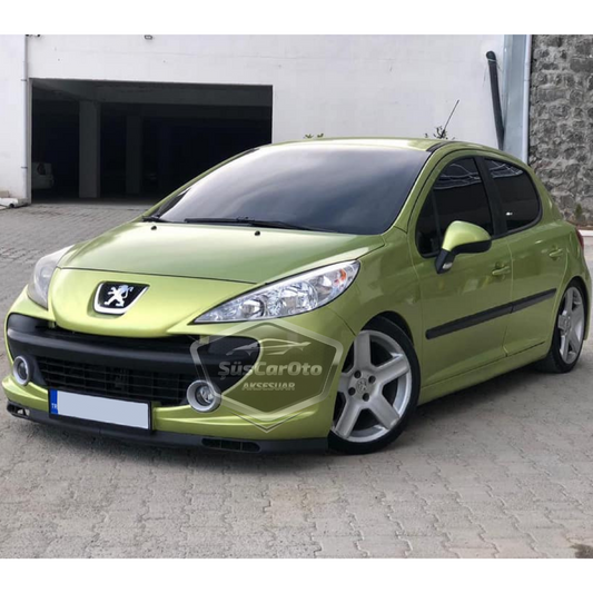 Peugeot 207 2006-2014 Compatible Universal Laguna Lip Flexible Alerón Delantero 2 Piezas Bajo Parachoques Dil Karlık Spoiler Delantero