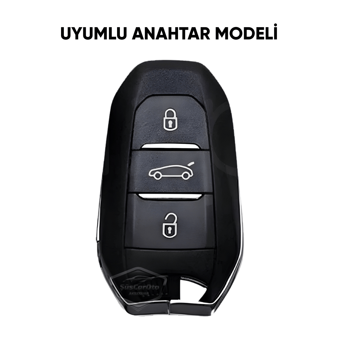 Funda de silicona para llave de coche Peugeot 208 308 508 2008 3008 5008 Citroen C3 C4, carcasa de llave de coche, llavero amortiguador, gris titanio oscuro PNT108