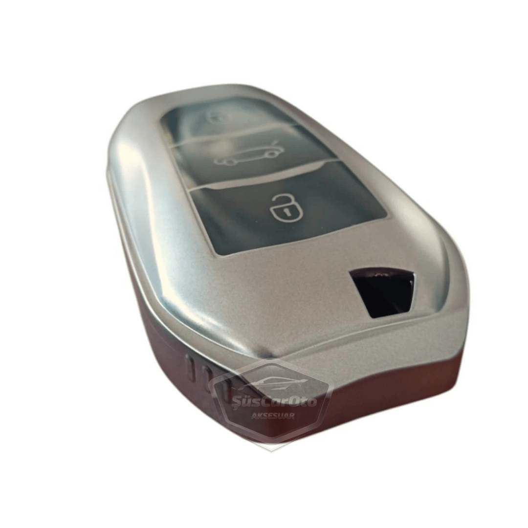 Funda de silicona para llave de coche Peugeot 208 308 508 2008 3008 5008 Citroen C3 C4, carcasa de llave de coche, llavero amortiguador, gris titanio oscuro PNT108