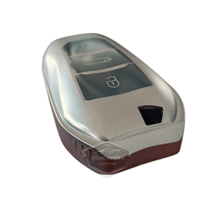 Funda de silicona para llave de coche Peugeot 208 308 508 2008 3008 5008 Citroen C3 C4, carcasa de llave de coche, llavero amortiguador, gris titanio oscuro PNT108
