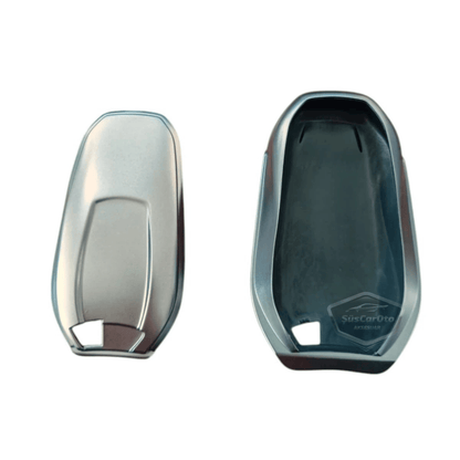 Funda de silicona para llave de coche Peugeot 208 308 508 2008 3008 5008 Citroen C3 C4, carcasa de llave de coche, llavero amortiguador, gris titanio oscuro PNT108