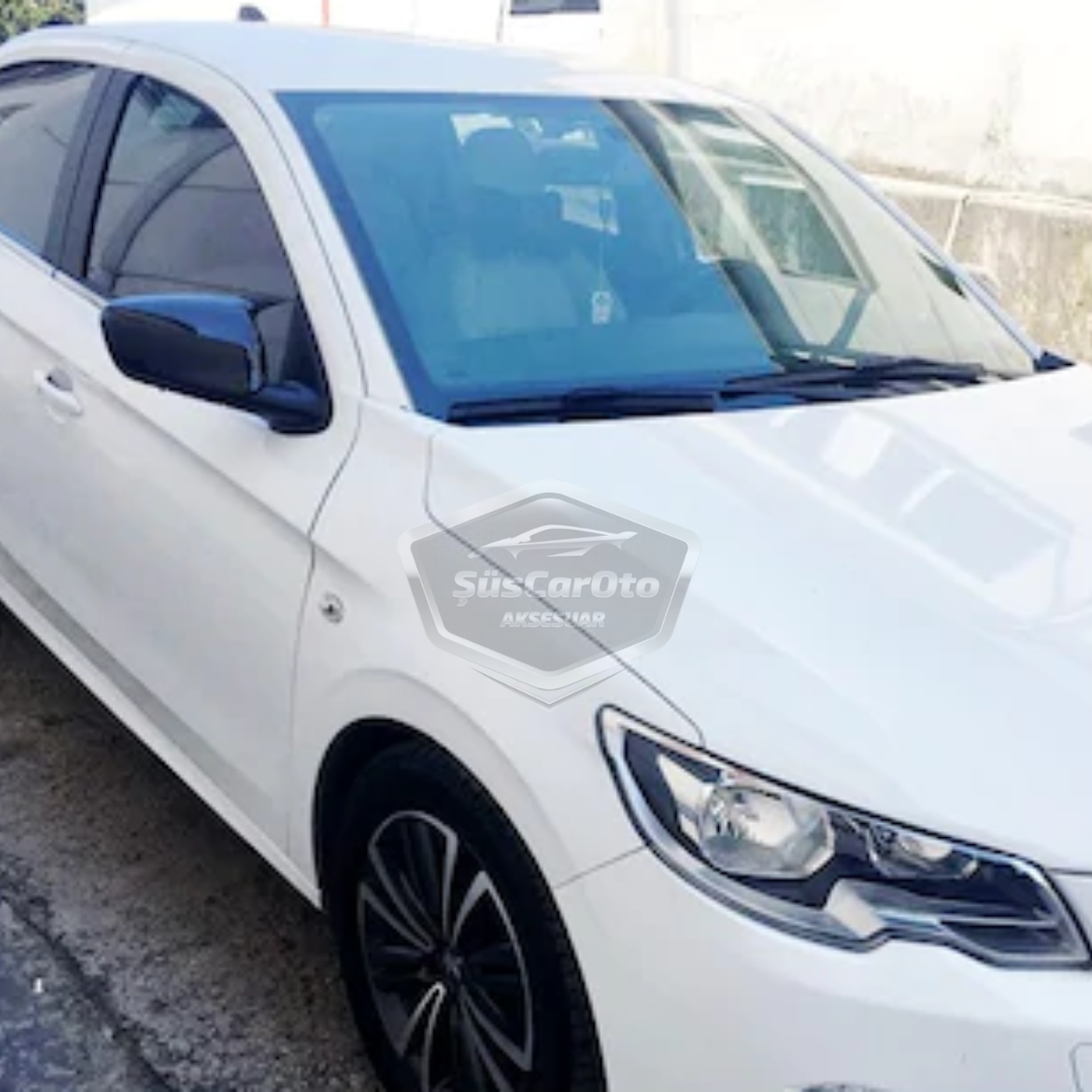 Peugeot 301 2012-2019 Cubierta de Espejo Retrovisor Batman Ala Piano Negro Plástico ABS