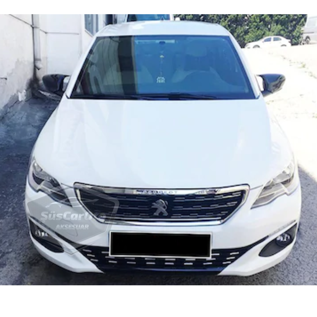 Peugeot 301 2012-2019 Cubierta de Espejo Retrovisor Batman Ala Piano Negro Plástico ABS