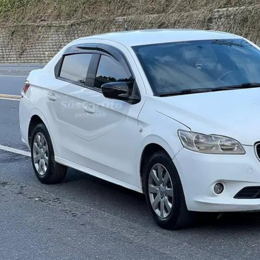 Juego de deflectores de viento Mugen para Peugeot 301 2012-2019, negro piano, 4 unidades, importado