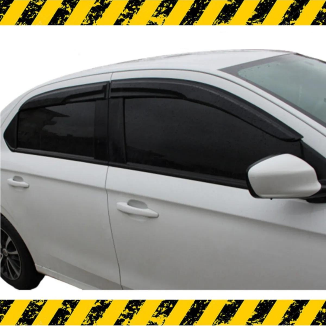 Juego de deflectores de viento Mugen para Peugeot 301 2012-2019, negro piano, 4 unidades, importado