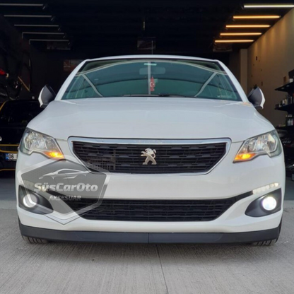 Spoiler delantero flexible universal Astra H para Peugeot 301 2012-2021, labio de parachoques delantero de 2 piezas, extensión de parachoques delantero