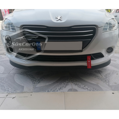 Spoiler delantero flexible universal Astra H para Peugeot 301 2012-2021, labio de parachoques delantero de 2 piezas, extensión de parachoques delantero