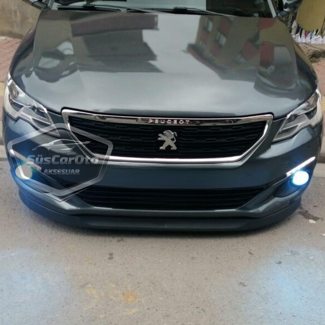 Spoiler delantero flexible universal Astra H para Peugeot 301 2012-2021, labio de parachoques delantero de 2 piezas, extensión de parachoques delantero