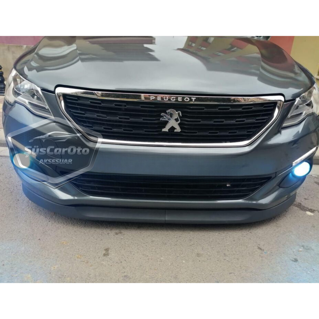 Spoiler delantero flexible universal Astra H para Peugeot 301 2012-2021, labio de parachoques delantero de 2 piezas, extensión de parachoques delantero