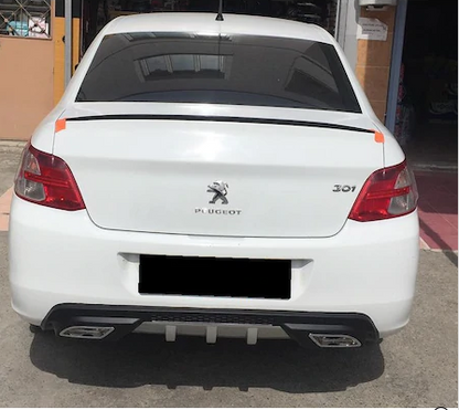 Spoiler Delgado para Maletero Peugeot 301 Negro Piano - Blanco Brillante