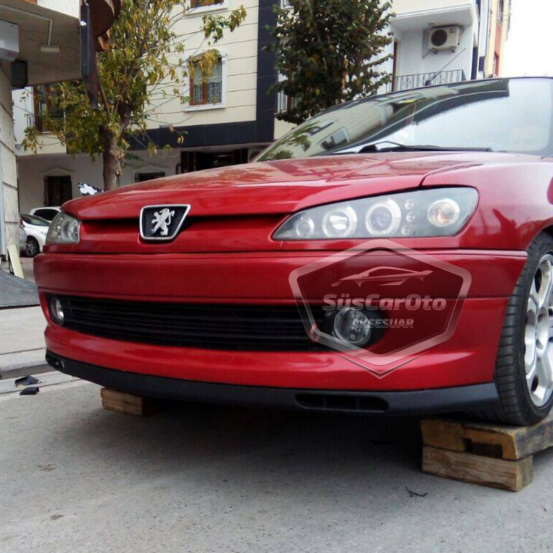 Faldón Universal Flexible Laguna Lip Compatible con Peugeot 306 1993-2002, 2 Piezas, Complemento Inferior de Parachoques, Deflector Frontal, Aleta de Barro