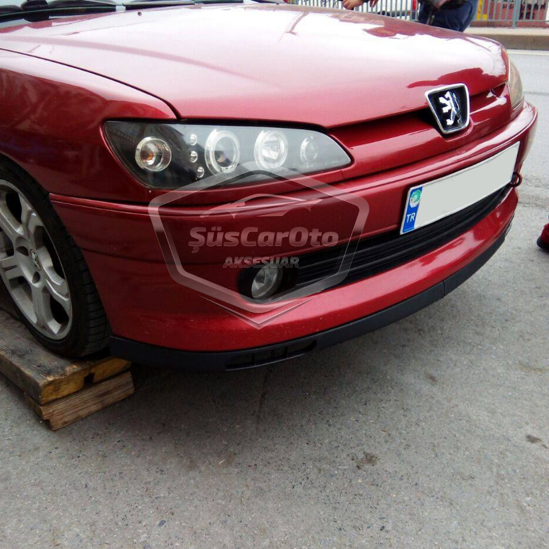 Faldón Universal Flexible Laguna Lip Compatible con Peugeot 306 1993-2002, 2 Piezas, Complemento Inferior de Parachoques, Deflector Frontal, Aleta de Barro