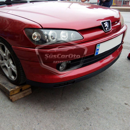 Faldón Universal Flexible Laguna Lip Compatible con Peugeot 306 1993-2002, 2 Piezas, Complemento Inferior de Parachoques, Deflector Frontal, Aleta de Barro