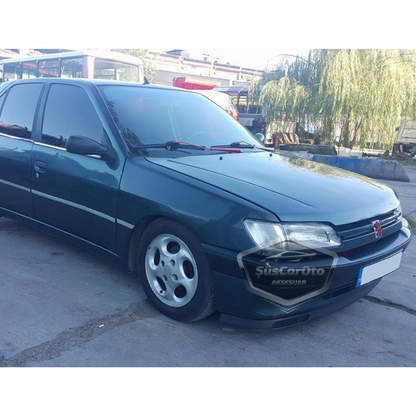 Faldón Universal Flexible Laguna Lip Compatible con Peugeot 306 1993-2002, 2 Piezas, Complemento Inferior de Parachoques, Deflector Frontal, Aleta de Barro