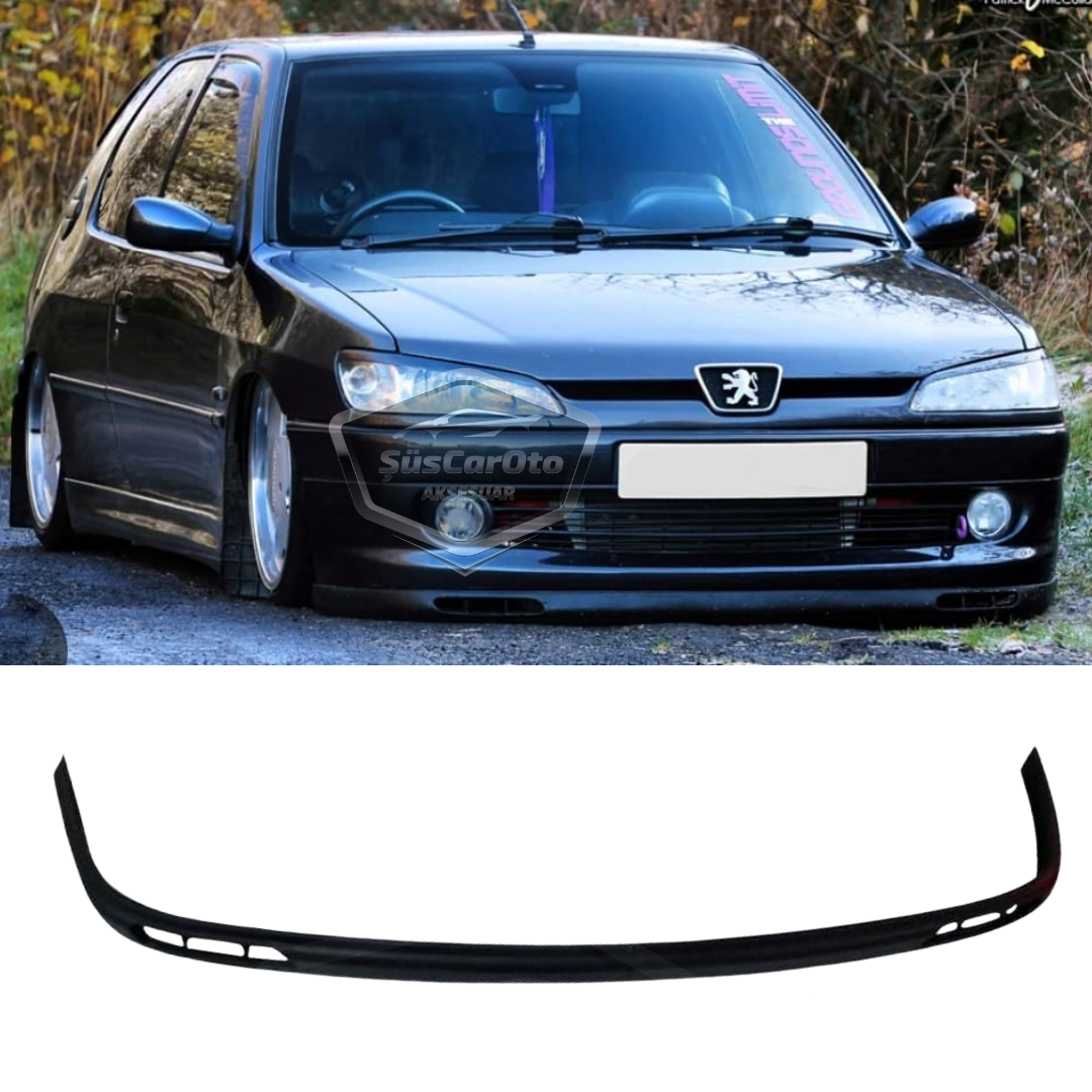 Faldón Universal Flexible Laguna Lip Compatible con Peugeot 306 1993-2002, 2 Piezas, Complemento Inferior de Parachoques, Deflector Frontal, Aleta de Barro