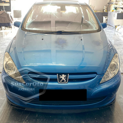Labio delantero flexible universal Laguna Lip de 2 piezas, compatible con Peugeot 307 2001-2008, añadido inferior de parachoques delantero.