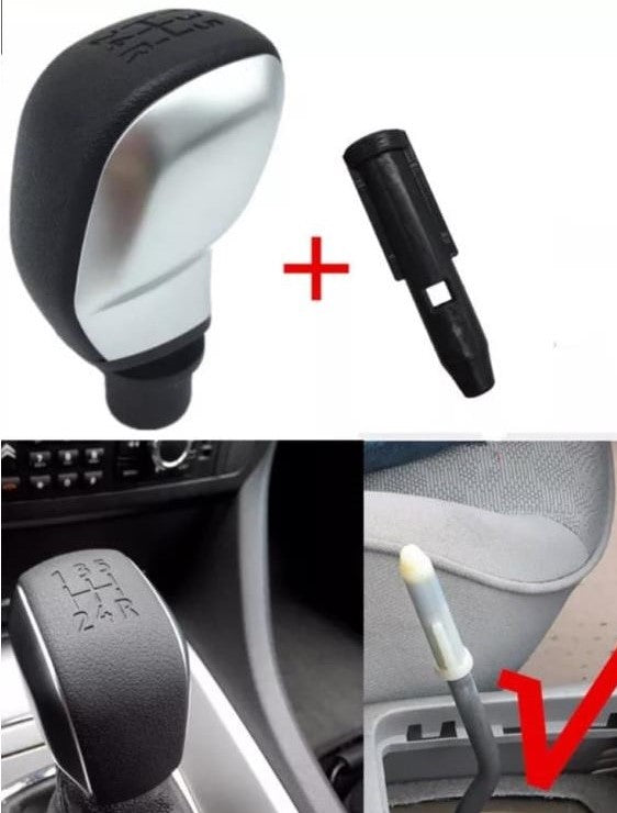 Pomo de palanca de cambios deportivo universal compatible con todos los vehículos con adaptador CROMADO