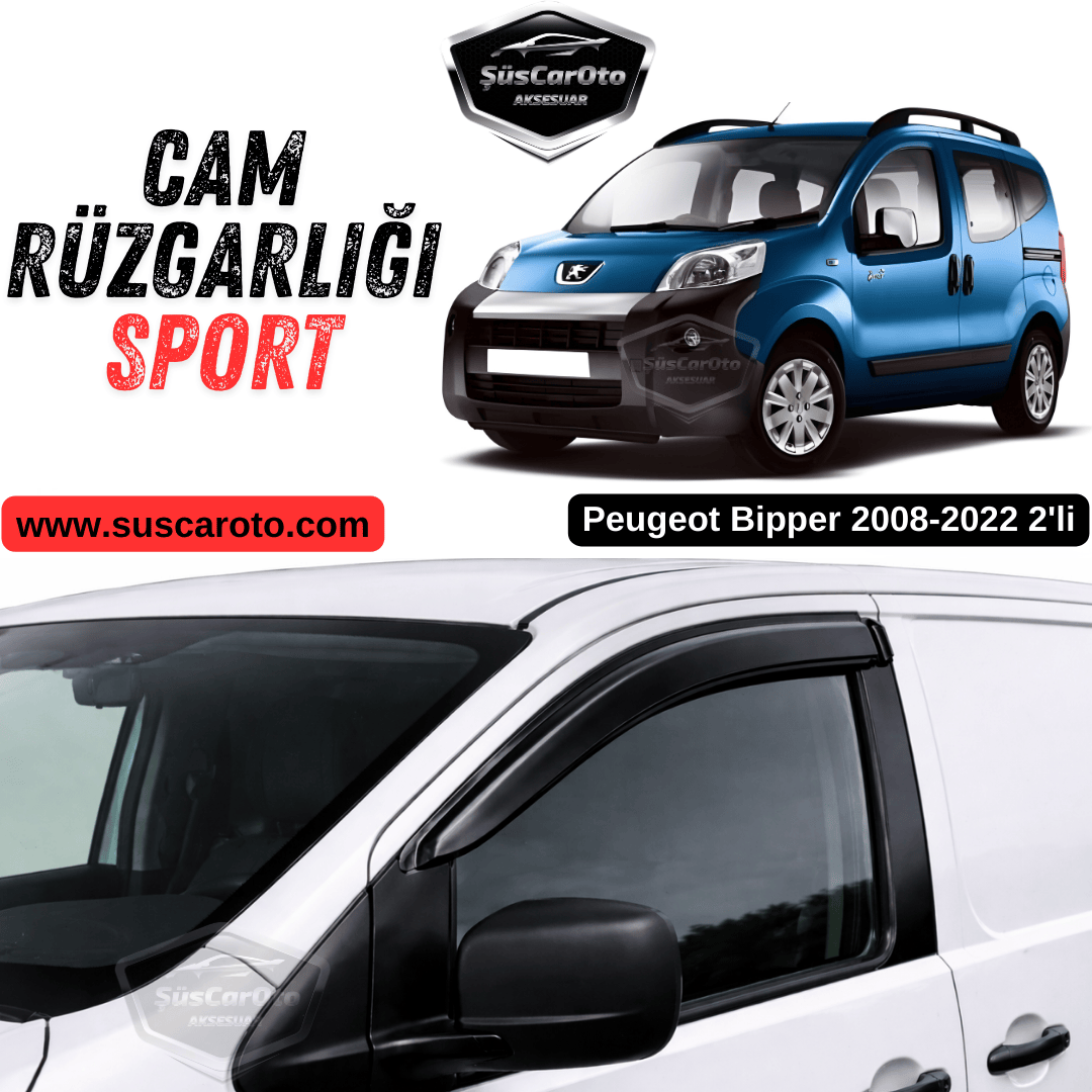 Juego de deflectores de viento Mugen de cristal compatible con Peugeot Bipper 2008-2022, negro piano, 2 piezas, importado, negro brillante