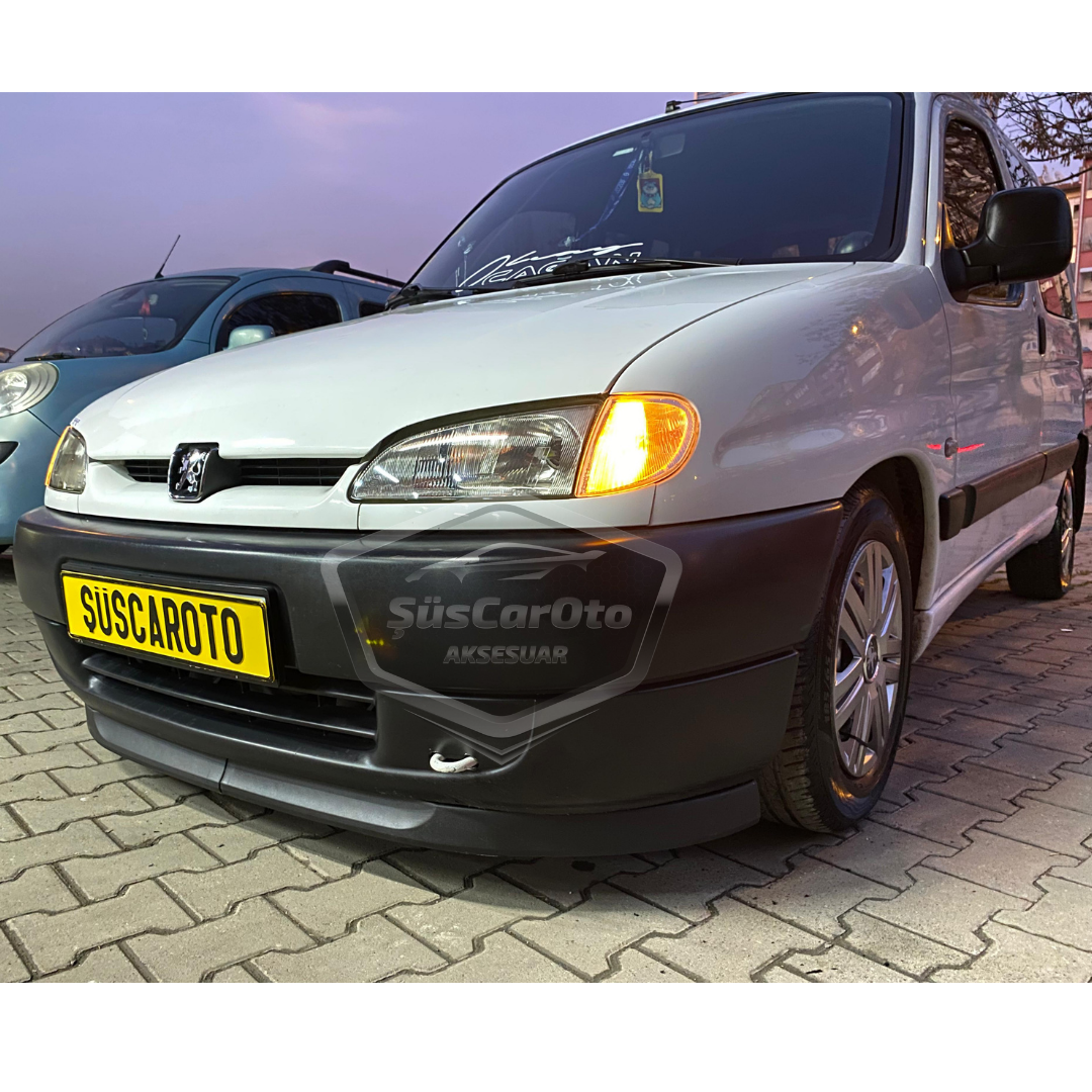 Labio delantero flexible universal Astra H, compatible con Peugeot Partner 1 1996-2003, 2 piezas, alerón inferior de parachoques, spoiler delantero.