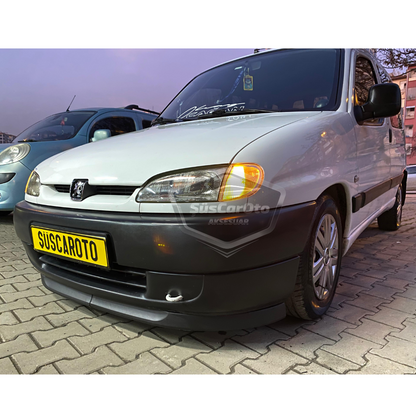 Labio delantero flexible universal Astra H, compatible con Peugeot Partner 1 1996-2003, 2 piezas, alerón inferior de parachoques, spoiler delantero.