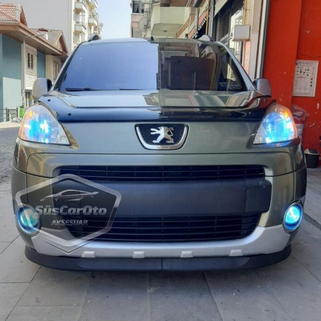 Lip delantero universal flexible Astra H compatible con Peugeot Partner Tepee 2008-2018, 2 piezas, labio inferior de parachoques, alerón de nieve, extensión delantera